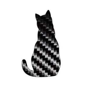 4 Pack Cat Love Sticker Black Carbon Fiber Vinyl Decal Logo Laptop Window